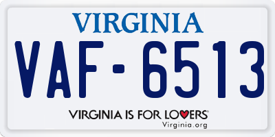 VA license plate VAF6513