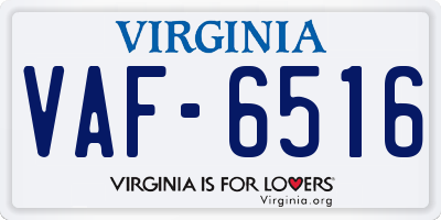 VA license plate VAF6516