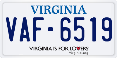 VA license plate VAF6519