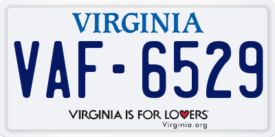 VA license plate VAF6529