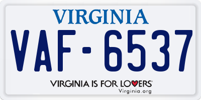 VA license plate VAF6537