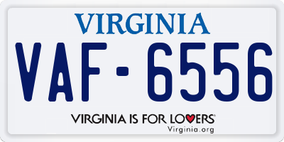 VA license plate VAF6556