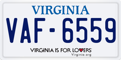 VA license plate VAF6559