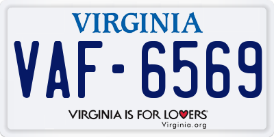 VA license plate VAF6569