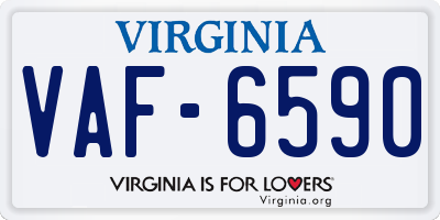 VA license plate VAF6590