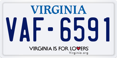 VA license plate VAF6591