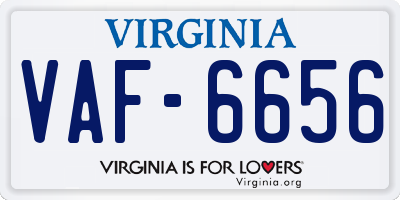 VA license plate VAF6656