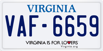 VA license plate VAF6659