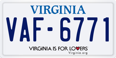 VA license plate VAF6771