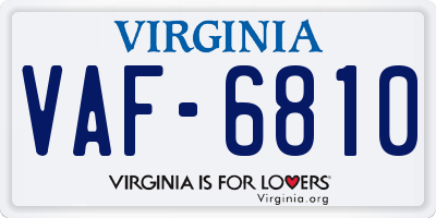 VA license plate VAF6810