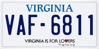 VA license plate VAF6811
