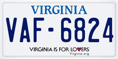 VA license plate VAF6824