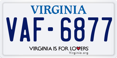 VA license plate VAF6877