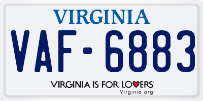 VA license plate VAF6883