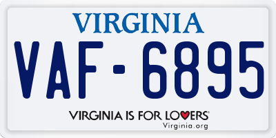 VA license plate VAF6895