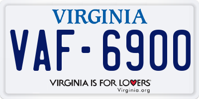 VA license plate VAF6900
