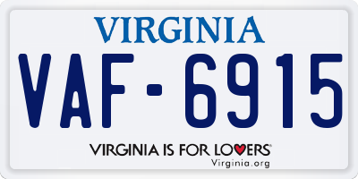 VA license plate VAF6915