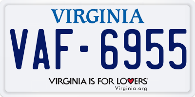 VA license plate VAF6955