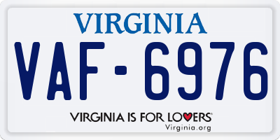VA license plate VAF6976