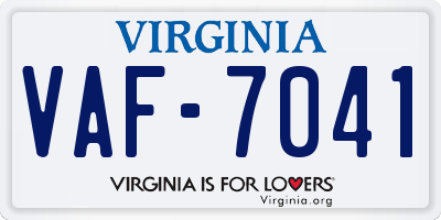 VA license plate VAF7041