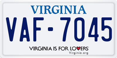 VA license plate VAF7045