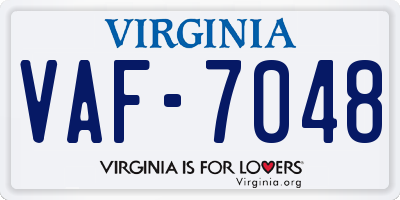 VA license plate VAF7048