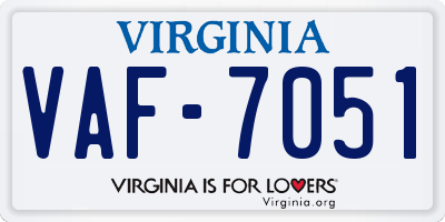 VA license plate VAF7051