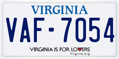 VA license plate VAF7054