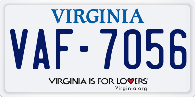 VA license plate VAF7056
