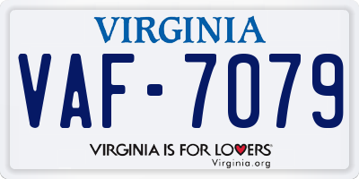 VA license plate VAF7079