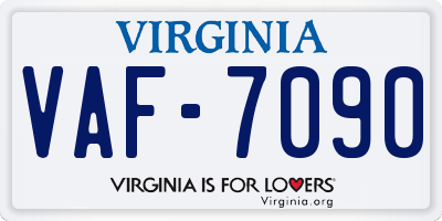 VA license plate VAF7090