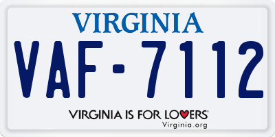 VA license plate VAF7112