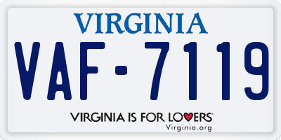 VA license plate VAF7119