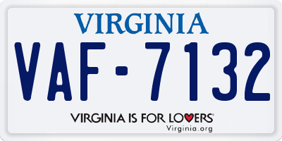 VA license plate VAF7132