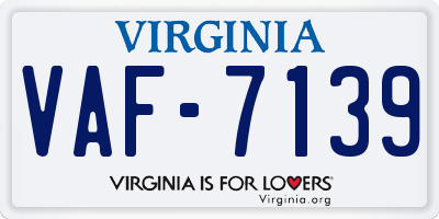 VA license plate VAF7139