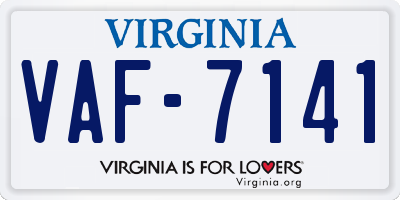 VA license plate VAF7141