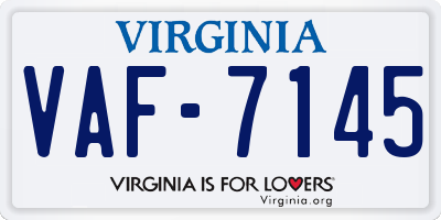 VA license plate VAF7145