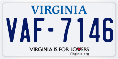 VA license plate VAF7146