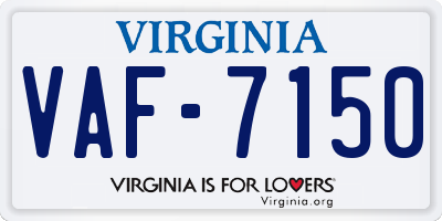 VA license plate VAF7150