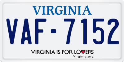 VA license plate VAF7152