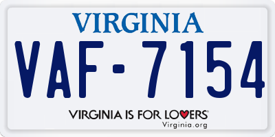 VA license plate VAF7154