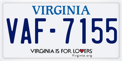 VA license plate VAF7155