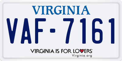 VA license plate VAF7161