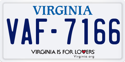 VA license plate VAF7166