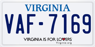 VA license plate VAF7169