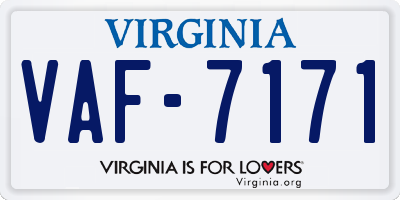 VA license plate VAF7171