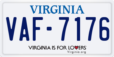 VA license plate VAF7176
