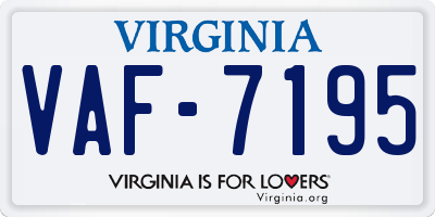 VA license plate VAF7195