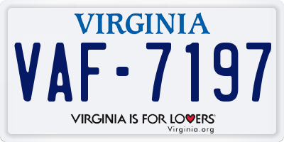 VA license plate VAF7197