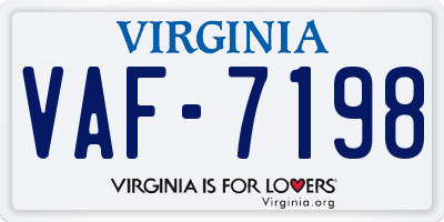 VA license plate VAF7198
